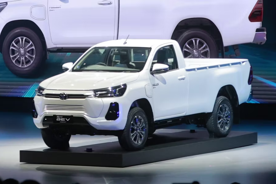 Toyota unveils first all-electric pickup concept called Hilux Revo BEV