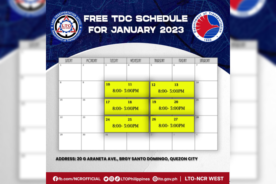 LTO rolls out schedules for free 15hour theoretical driving course