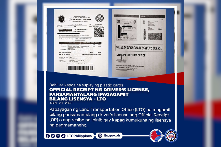 LTO Announces Shortage In Driver s License Cards
