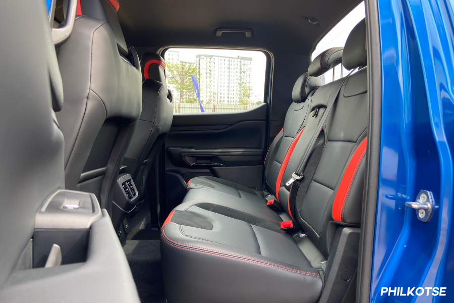 2023 Ford Ranger Raptor rear seats