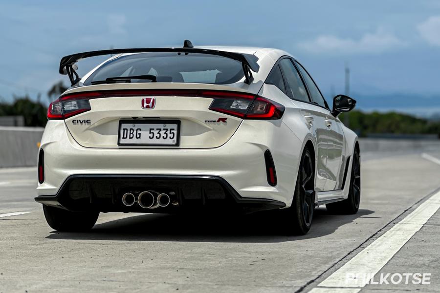 A picture of the rear of the Honda Civic Type R