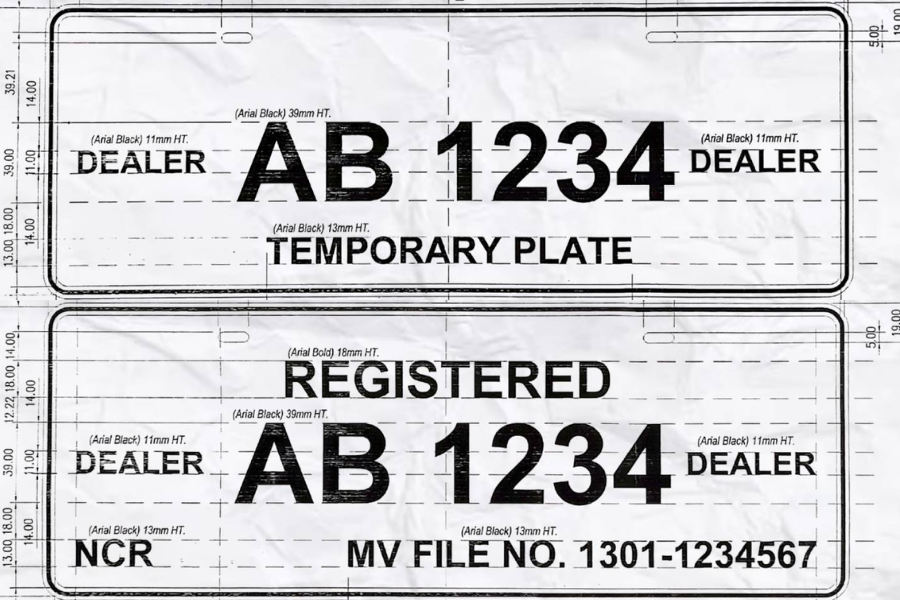 LTO shows new format for temporary, improvised vehicle license plates