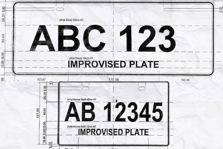 LTO shows new format for temporary, improvised vehicle license plates