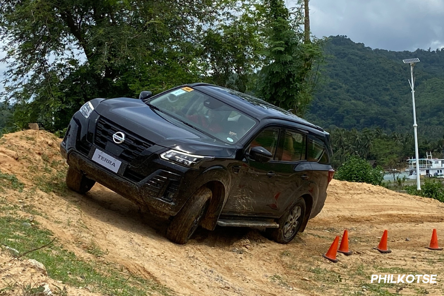 2023 Nissan Terra Sport off-road side slope