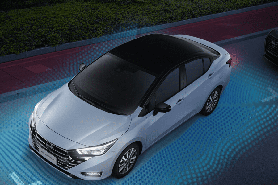 The Almera has the Nissan Intelligent Mobility suite