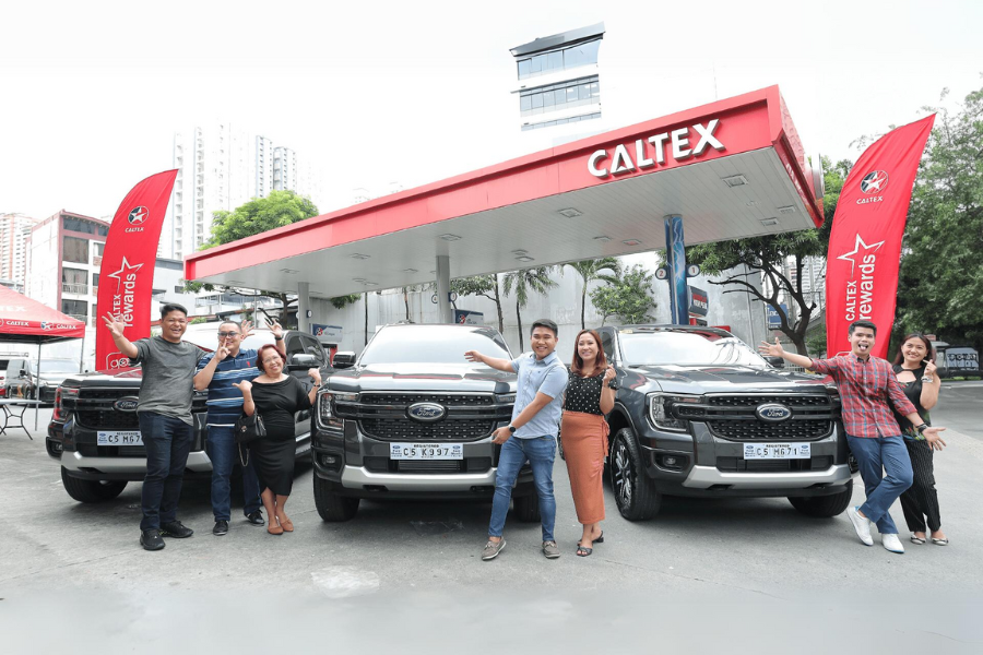 Caltex PH turns over three Ford Rangers to promo grand prize winners