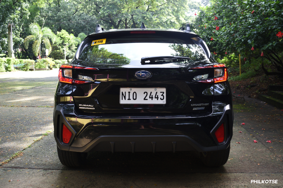 Direct rear shot of Subaru Crosstrek