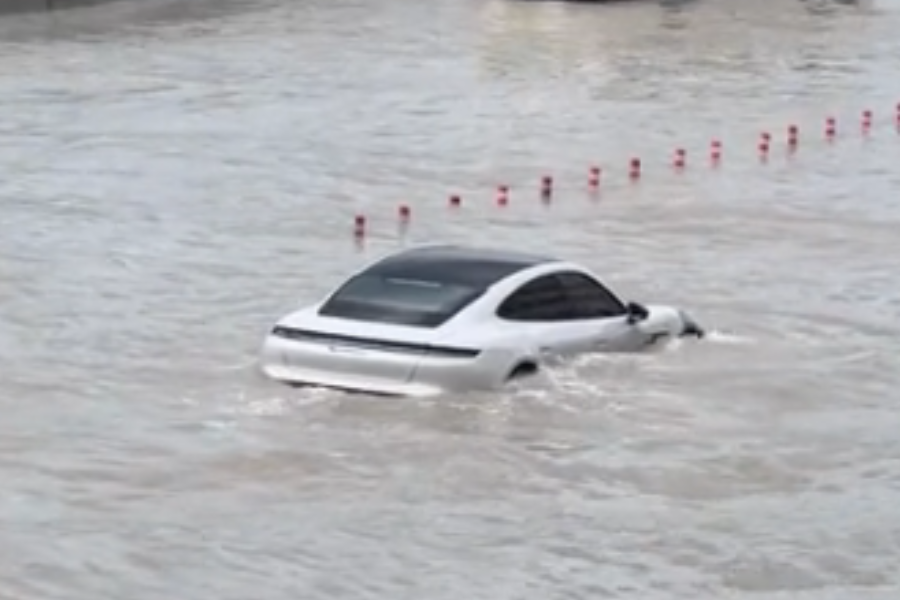 Porsche Taycan’s flood crossing stunt in Dubai is a bad idea