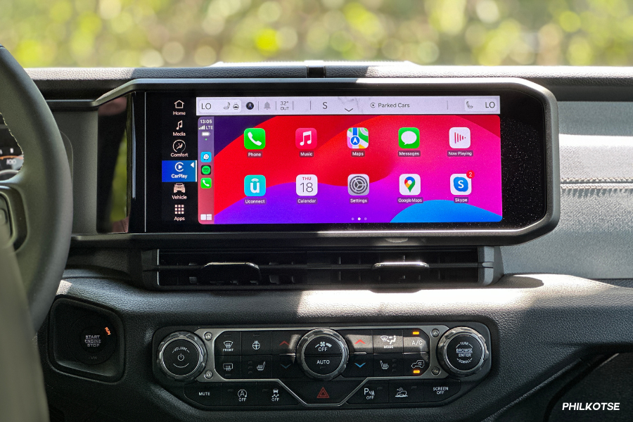The Wrangler Unlimited Sport's new 12.3-inch touchscreen display