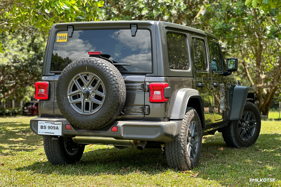 Wrangler Unlimited Sport from the rear