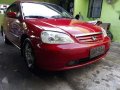 2002 Honda Civic Manual Red Sedan For Sale -1