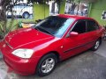 2002 Honda Civic Manual Red Sedan For Sale -0