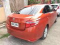 2015 Toyota Vios E AT Orange Sedan For Sale -2