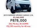 2019 NISSAN NV350 URVANCARGO 2.5L MT-0