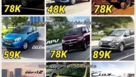 2017 Suzuki Alto. Celerio. Swift. Dzire. Ciaz. Ertiga. Apv. Jimny