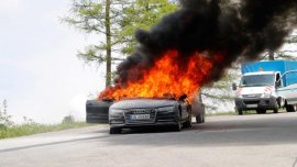 2019 Audi A7 caught fire while testing in Alps