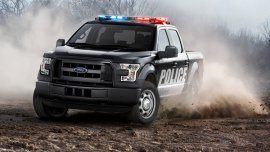 The new Ford F-150 as a "first-ever pursuit-rated pickup truck" 