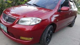 For sale red Toyota Vios E 1.3 vvti engine MT