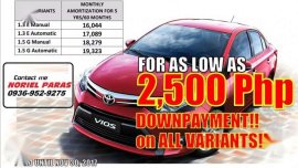 New 2017 Toyota VIOS 2.5K All in DP For Sale 