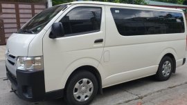 Selling White Toyota Hiace 2019 Manual Diesel at 10000 km in Quezon City