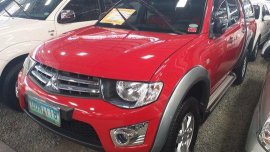 Red Mitsubishi Strada 2013 at 79025 km for sale in Quezon City