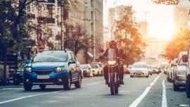 Keeping safe on the road aboard a car and motorcycle