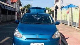 Selling Blue Mitsubishi Mirage 2014 Manual Gasoline at 66500 km