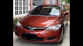 Red Honda Civic 2008 Sedan at 93700 for sale in Manila