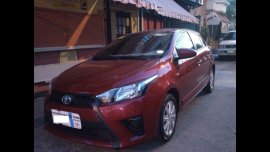 Red Toyota Yaris 2015 Hatchback for sale in Manila