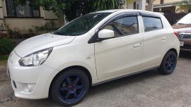 White Mitsubishi Mirage 2014 for sale in Quezon City