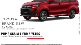 0% Interest + Big Discount Promos! Brand New Toyota Avanza - 30% DP @ Php 3,668 monthly