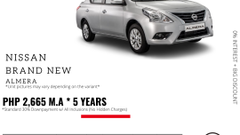 0% Interest + Big Discount Promos! Brand New Nissan Almera - 30% DP @ Php 2,665 monthly