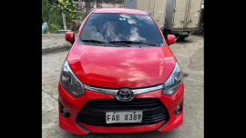 Red Toyota Wigo 2017 Hatchback for sale in Caloocan