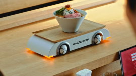 Nissan shows Ariya e-4ORCE’s smoothness by serving bowl of ramen 