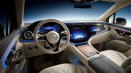 Mercedes-Benz EQS front passenger can watch video via 12-inch screen 