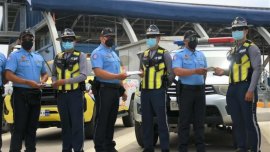 LTO, Cebu-Cordova Expressway patrol conduct road safety campaign