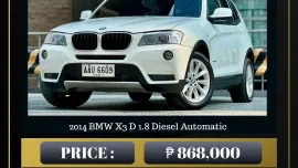 2014 BMW X3 D 1.8 Diesel Automatic 🔥𝐉𝐄𝐒𝐒𝐄𝐍 𝐌𝐄𝐍𝐃𝐎𝐙𝐀🙋‍♂️☎️  09279850198