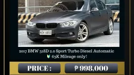 2017 BMW 318D 2.0 Sport Turbo Dsl AT 🔥#𝟙 ℂ𝔸𝕃𝕃-𝐉𝐄𝐒𝐒𝐄𝐍 𝐌𝐄𝐍𝐃𝐎𝐙𝐀 🙋‍♂️☎️ 09279850198