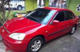 2002 Honda Civic Manual Red Sedan For Sale 