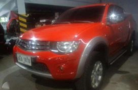 2013 Mitsubishi Strada 4x4 AT Red Pickup For Sale 