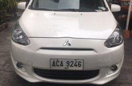 Selling White Mitsubishi Mirage 2014 Automatic Gasoline