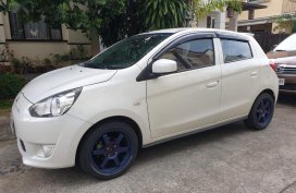 White Mitsubishi Mirage 2014 for sale in Quezon City