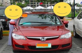 Sell Red 2007 Honda Civic at 105000 km in Las Piñas