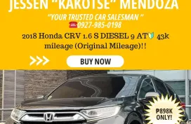 2018 Honda CRV 1.6 S DIESEL 9 AT 🔰CALL NOW! ☎️09279850198 / JESSEN “Kakotse” MENDOZA 