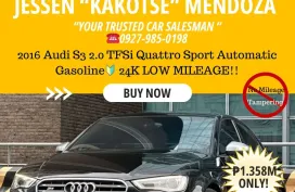 2016 Audi S3 2.0 TFSi Quattro Sport AT  Gas 🔰CALL NOW! ☎️09279850198 / JESSEN “Kakotse” MENDOZA