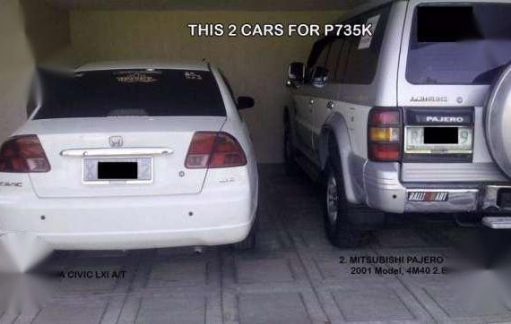 Cars Honda LXI and Pajero Exceed 2001