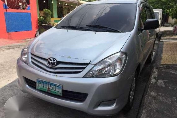 Well maintained Toyota Innova E 2010 Silver Manual Diesel In good condition for sale