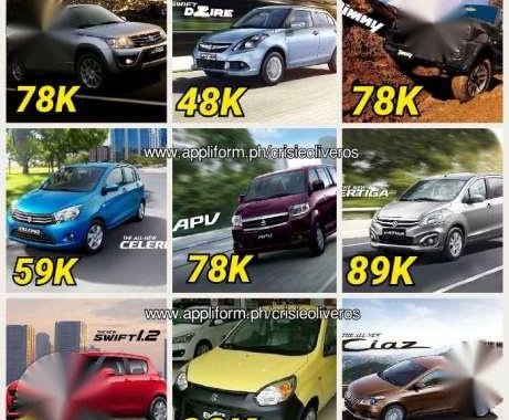 2017 Suzuki Alto. Celerio. Swift. Dzire. Ciaz. Ertiga. Apv. Jimny
