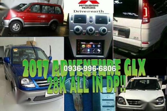 2017 Mitsubishi Adventure glx 33k all in dp.