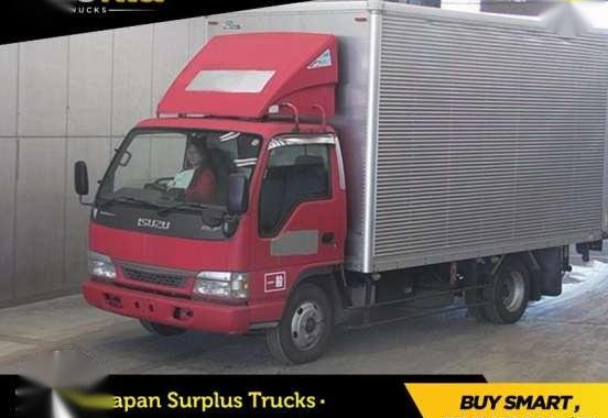 ISUZU Elf Aluminum Van Red MT For Sale